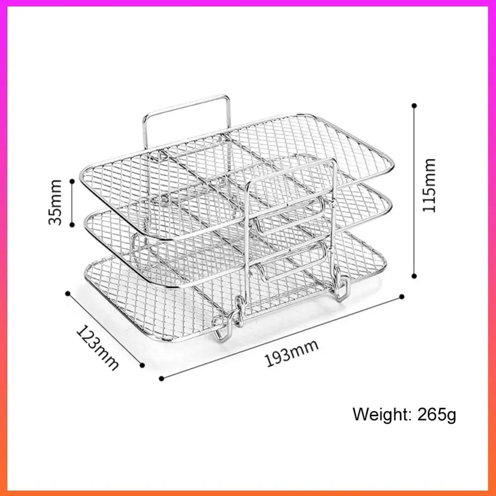 

Air Fryer Rack Air Fryer Oven Grill Steamer Stainless Steel 3 Layers Dehydrator Stand Multifunctional Kitchen Gadgets