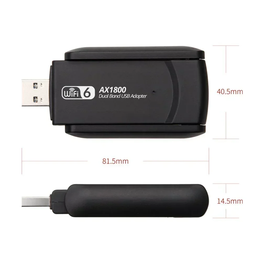 Adapter WiFi 6 USB 2.4G i 5G AX1800 Szybka karta sieciowa USB3.0 z kluczem bezprzewodowym MT7921AU WiFi6 do Win10/11