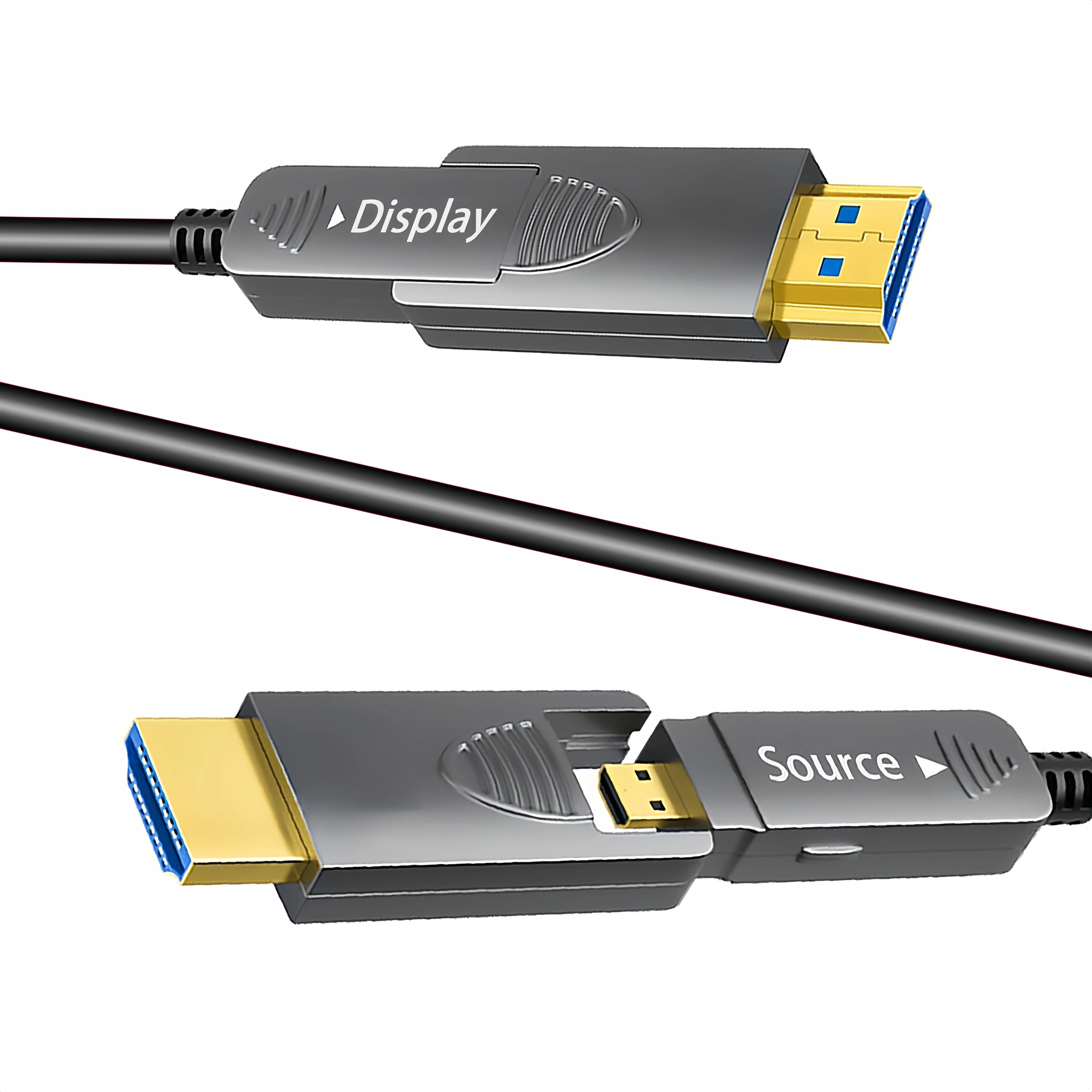 Cabo de fibra óptica de alta resolução 8K para HDTV 48Gbps 2.1 Versão Conector destacável PVC EARC HDR10 + Microfone Alto-falante