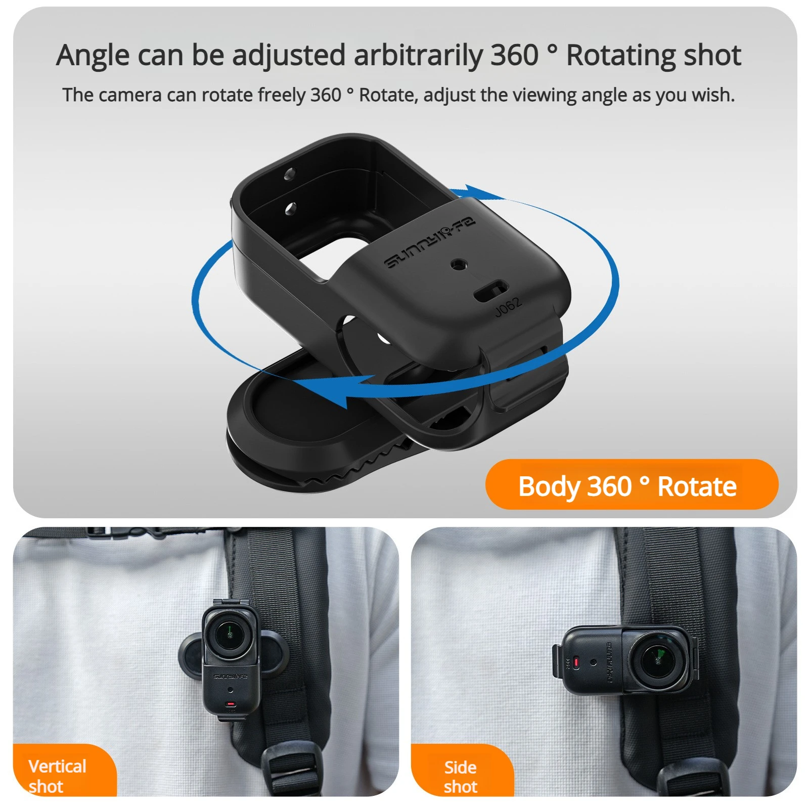 Backpack Clip Holder For DJI Osmo Nano 360 Rotary Quick-Release Bracket Vlog Clip Mount For DJI Osmo Nano Carema Accessories