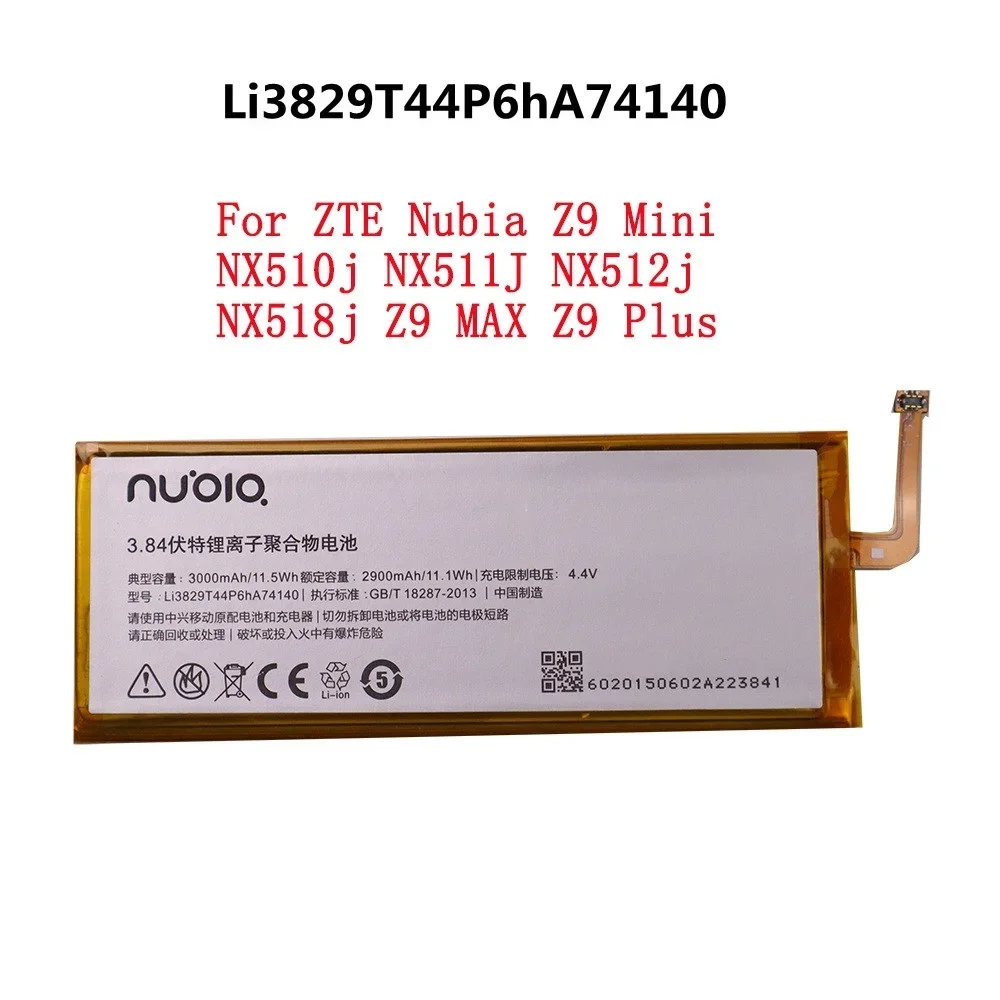 Li3829T44P6hA74140 3000mAh Original Battery For ZTE Nubia Z9 Mini NX510j NX511J NX512j NX518j Z9 MAX Z9 Plus Batteries