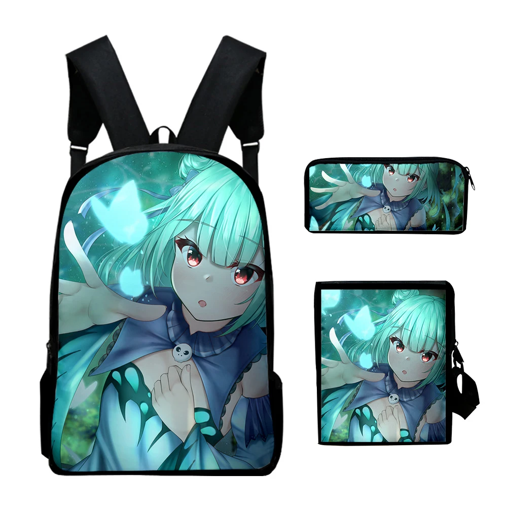 

Модный Hololive Uruha Rushia с 3D принтом, 3 шт./компл., школьные сумки для ноутбука, рюкзак, наклонная сумка на плечо, пенал