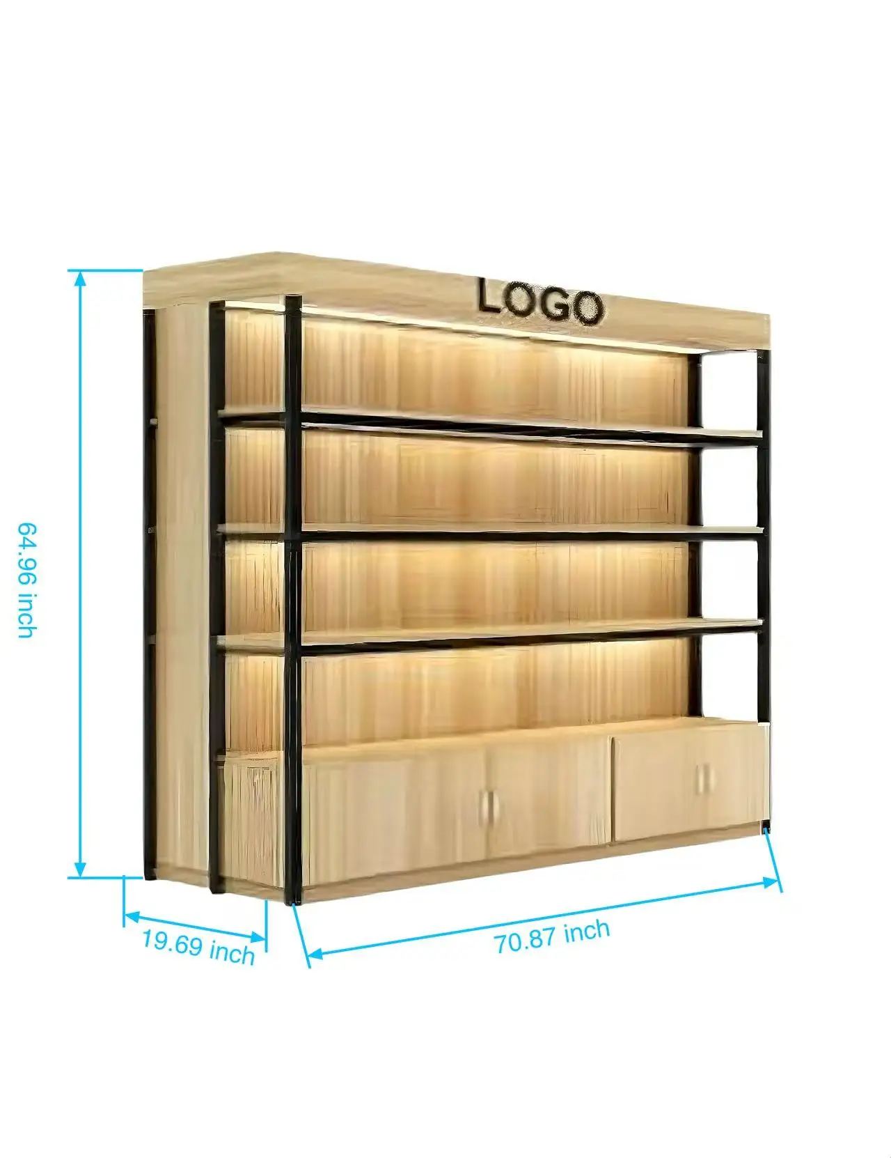 Custom.Modern Supermarket Shelf Display Rack for Cosmetics Optimized Materials for Efficient Goods Presentation