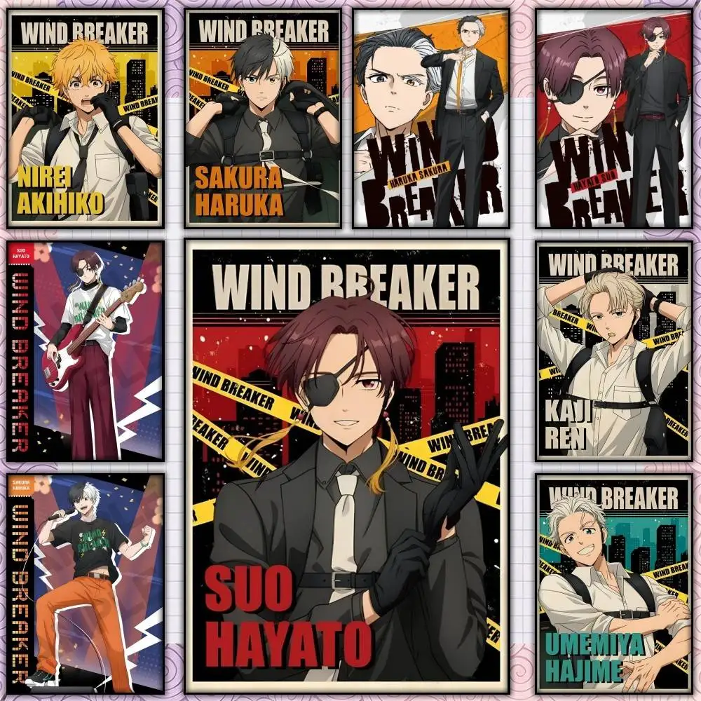 W-Wind Breaker Anime H-HAYATO SUO  Poster Self-adhesive Art Waterproof Paper Sticker Coffee House Bar Room Wall Decor