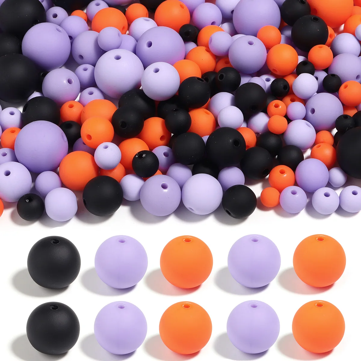 20-100 Stück/Los 6-16mm Halloween Weihnachten Farbige Matte Runde Acrylperlen Lose Abstandshalterperlen für DIY Armband Schmuckherstellung – Detail 4
