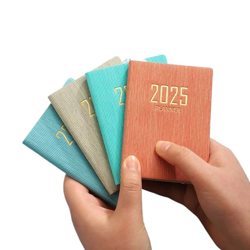 2025 A7 Agenda Book Mini Portable Diary Weekly Planner Notebooks To Do List English Notepad With Calendar School Office Supplies