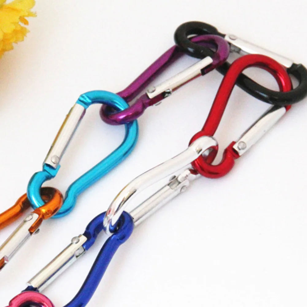 New Colorful Climbing Accessory Random Color D Shaped Alloy Carabiner Hook Keychain Climbing Accessory