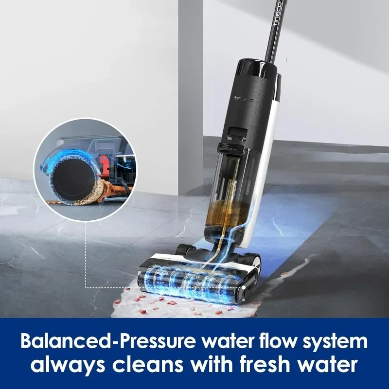 Tineco FLOOR ONE S7 FlashDry Smart Cordless Wet Dry Vacuum Cleaner, Long Runtime, Great for Sticky Messes, Self-cleaning