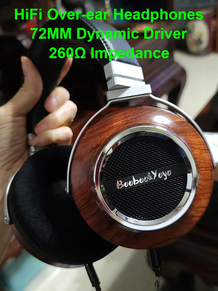 

Проводные Hi-Fi наушники Hi-end с динамическим драйвером 72 мм, 260 Ом, для аудиофилов, открытые полноразмерные наушники BOOBOO&YOYO