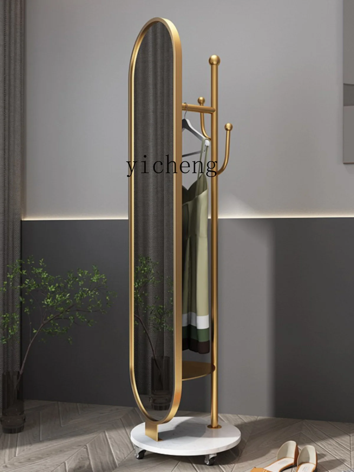 XL Dressing Full-Length Mirror Floor Hanger Integrated Bedroom Multifunctional Rotating Mobile Full-Length Mirror