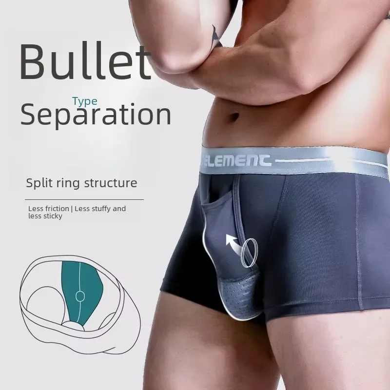 Men’s Breathe Boxer Underwear Comfortable Men's Underpants Bullet Separation Scrotum Physiological Underwear Men