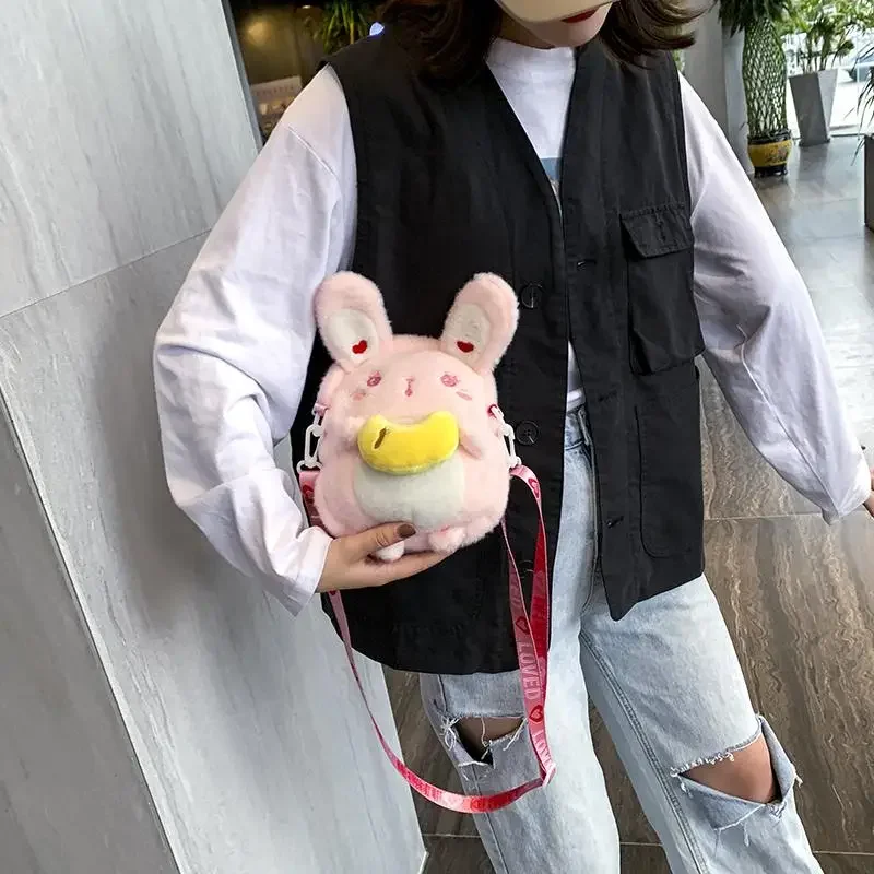 New Fashion Cute Rabbit Dolls Bag Girls Cartoon Plush Bags Cosplay Style Women Harajuku Single Shoulder Bag