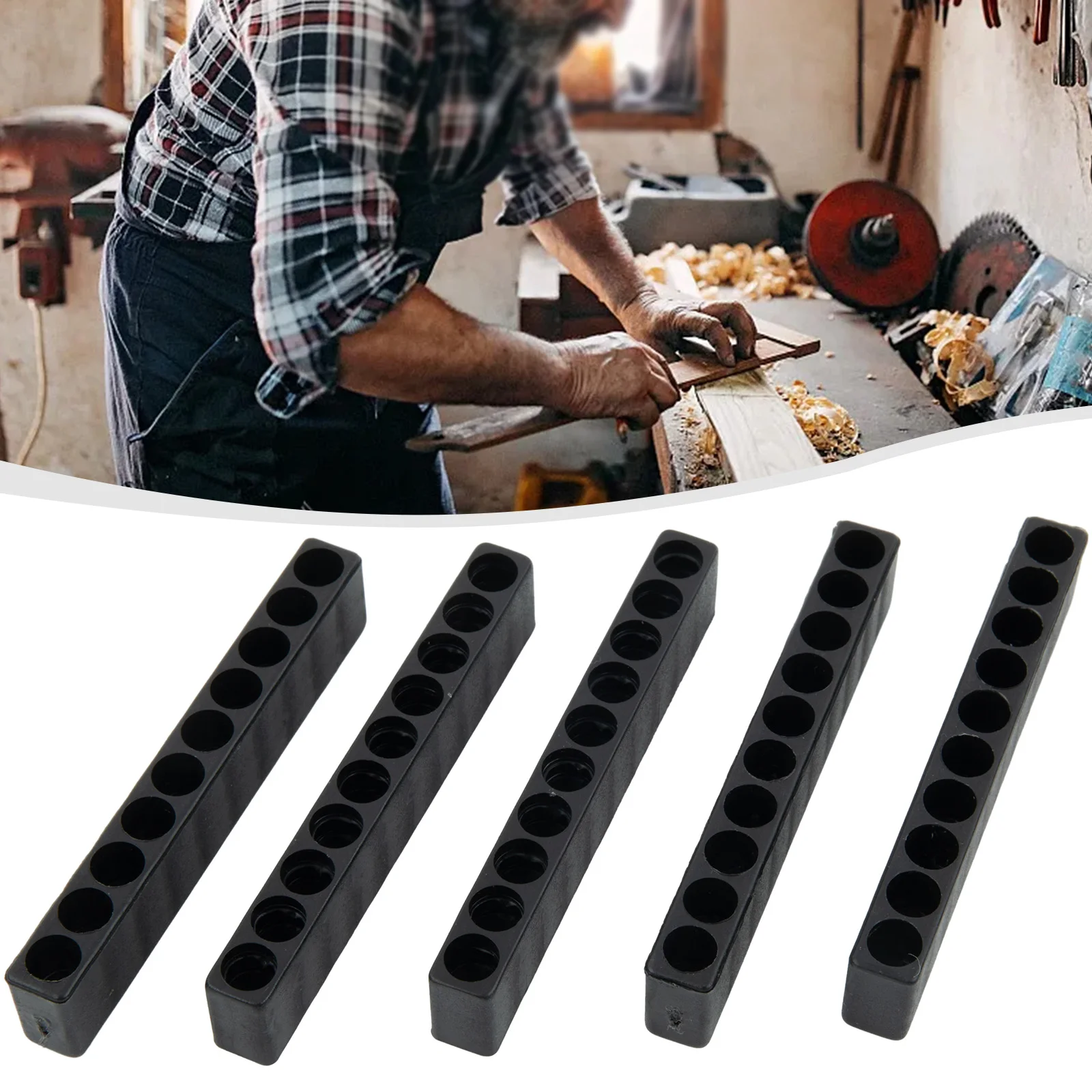 Workshop Equipment Screwdriver Holder 10 Holes 6.35mm Black Easy To Organize High Quality Applicable To 1/4inch Hex Tool