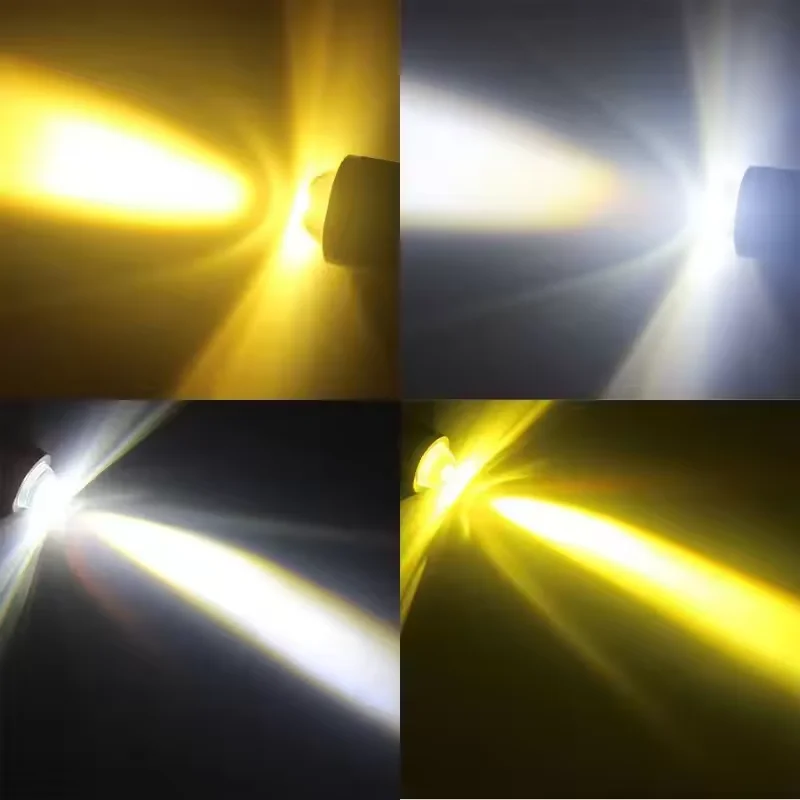 H4 LED Motorcycle Headlight H4 BA20D P15D CSP Led Lens White Yellow Hi Lo Beam Spotlight Motorbike Scooter Running Lamp image 3