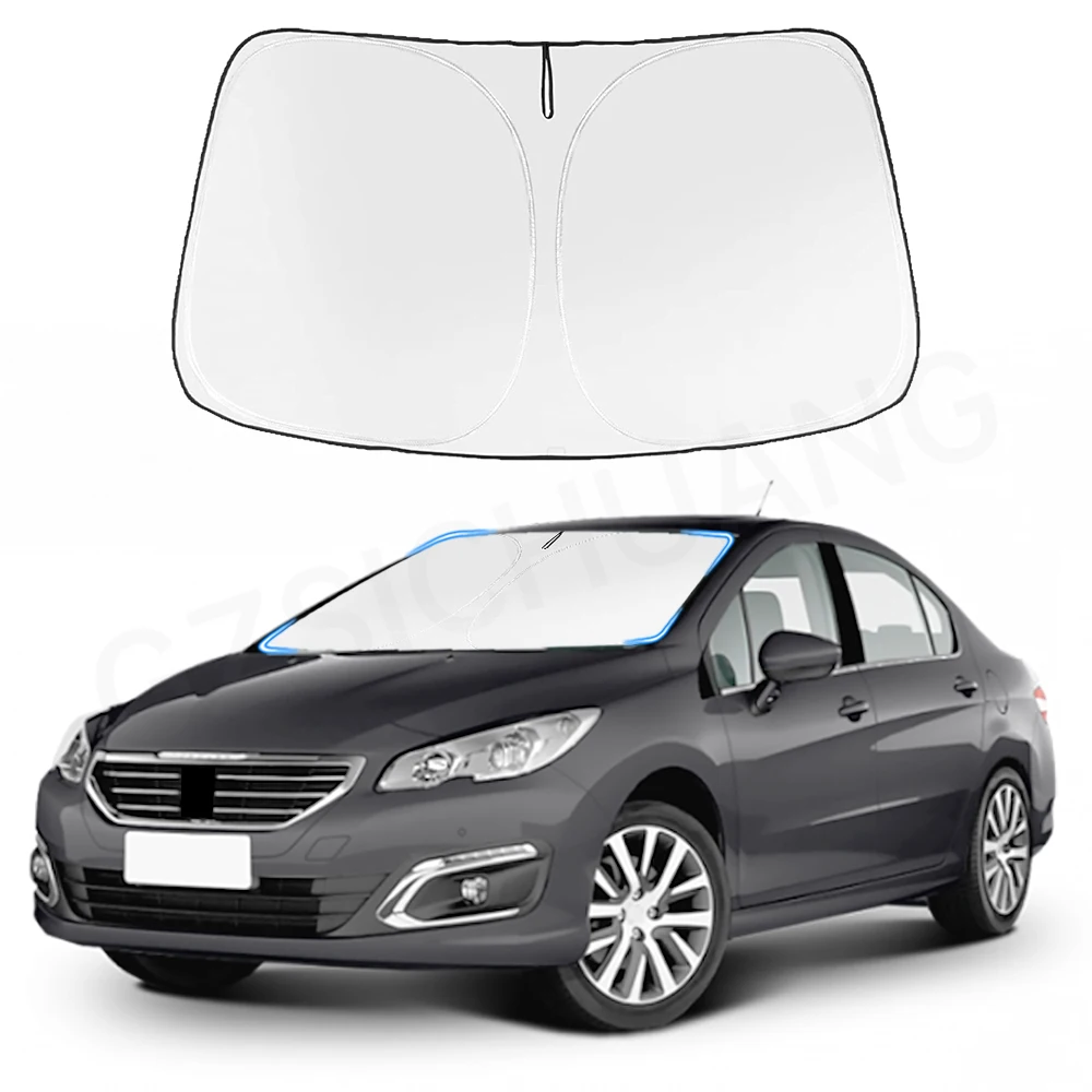 

Car Windshield Sun Shade Covers Visors Auto Front Window Sunscreen For Peugeot 408 307 3008 2017 2018-2023 Sunshade Accessories