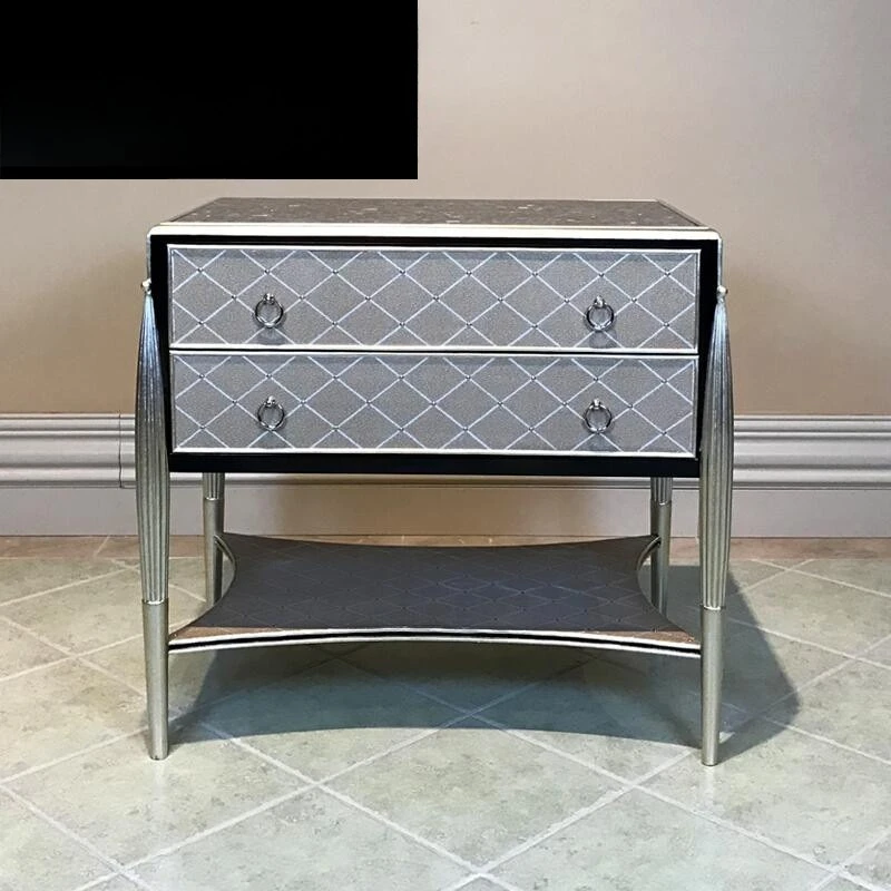mansion bedside table neoclassical color oversized locker leather storage cabinet furniture