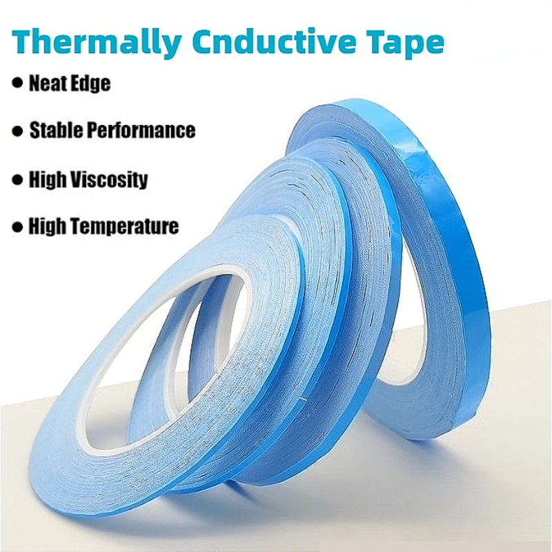 

Heat Transfer Tape 10M Double Side Thermal Conductive Tape Blue Adhesive Cooling Heatsink for Computer CPU GPU