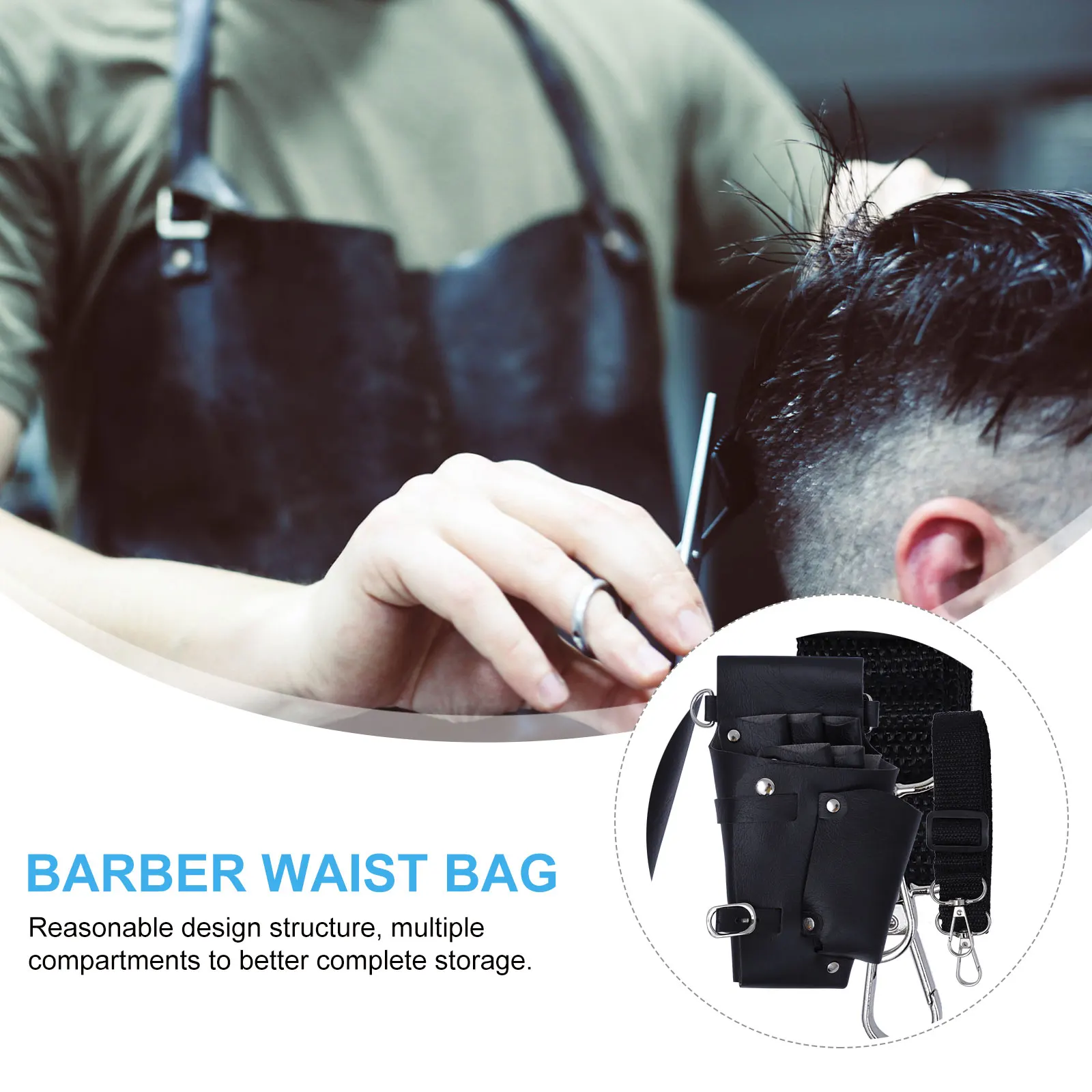

1 pc PU Hairdressing Scissors Waist Bag Barber Tools for Combs Clips Pouch Case Storage for Barbers