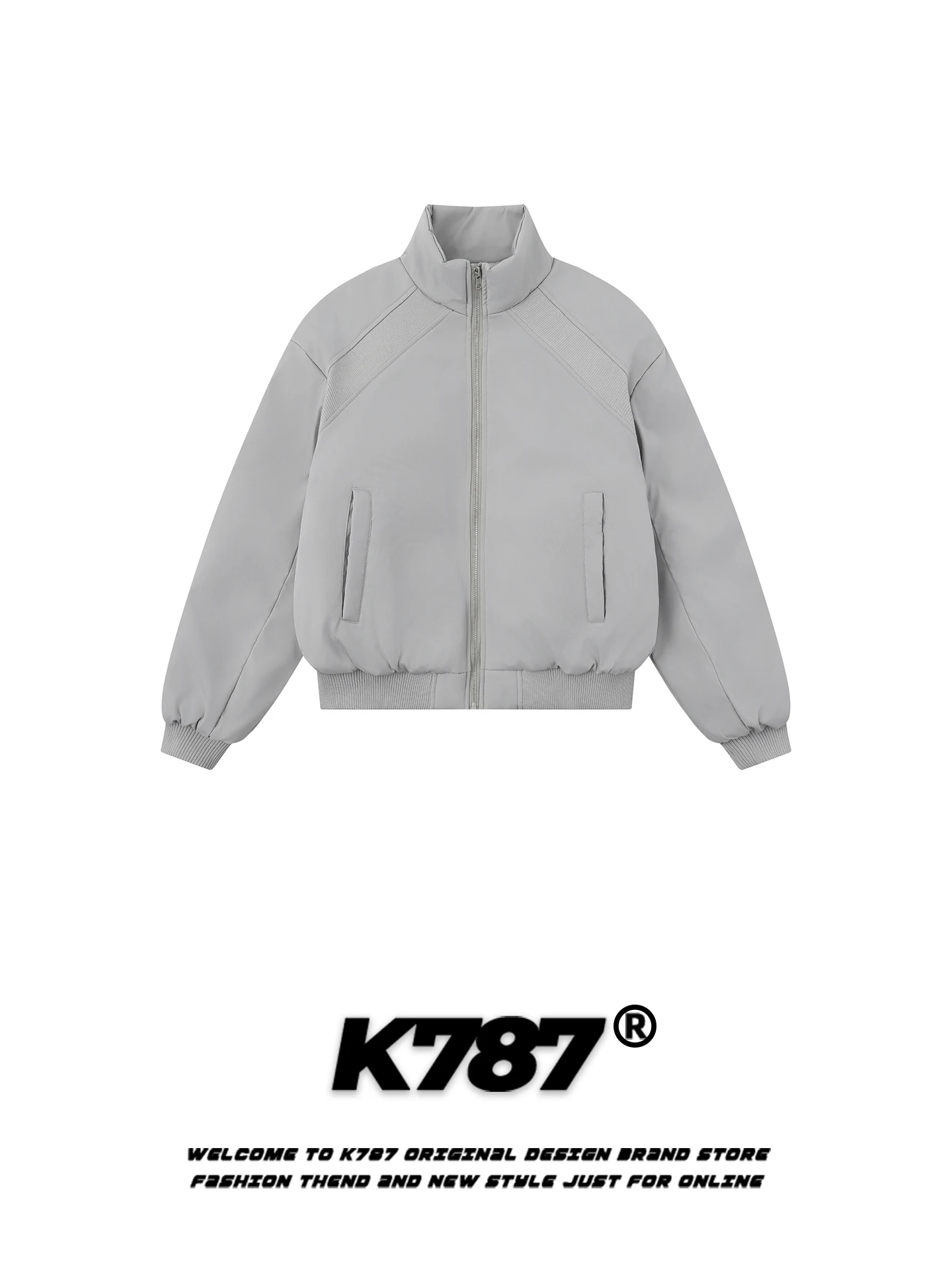 

Куртка-пилот K787 из утолщенного хлопка в американском стиле, с воротником-стойкой, теплая, молодежная, модная, свободного кроя, укороченная, на молнии