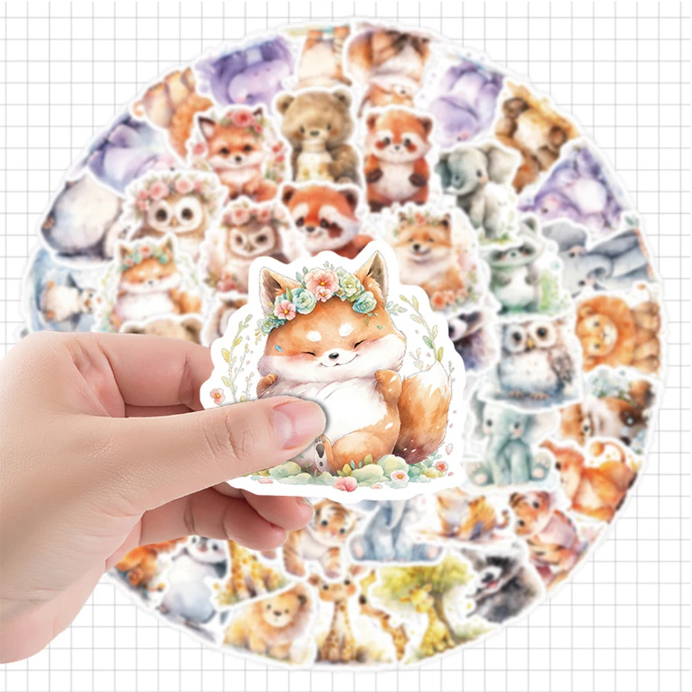 10/30/50pcs Cute Cartoon Oil Painting Animal Owl Stickers Waterproof Laptop Notebook Phone Suitcase Aesthetic Sticker Kids Toys