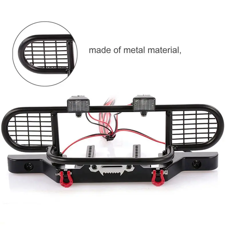 B05C-2X For TRX4 Metal Front Camel Trophy Bumper With Light For 1/10 RC Crawler Car Traxxas TRX4 TRX-4 Defender