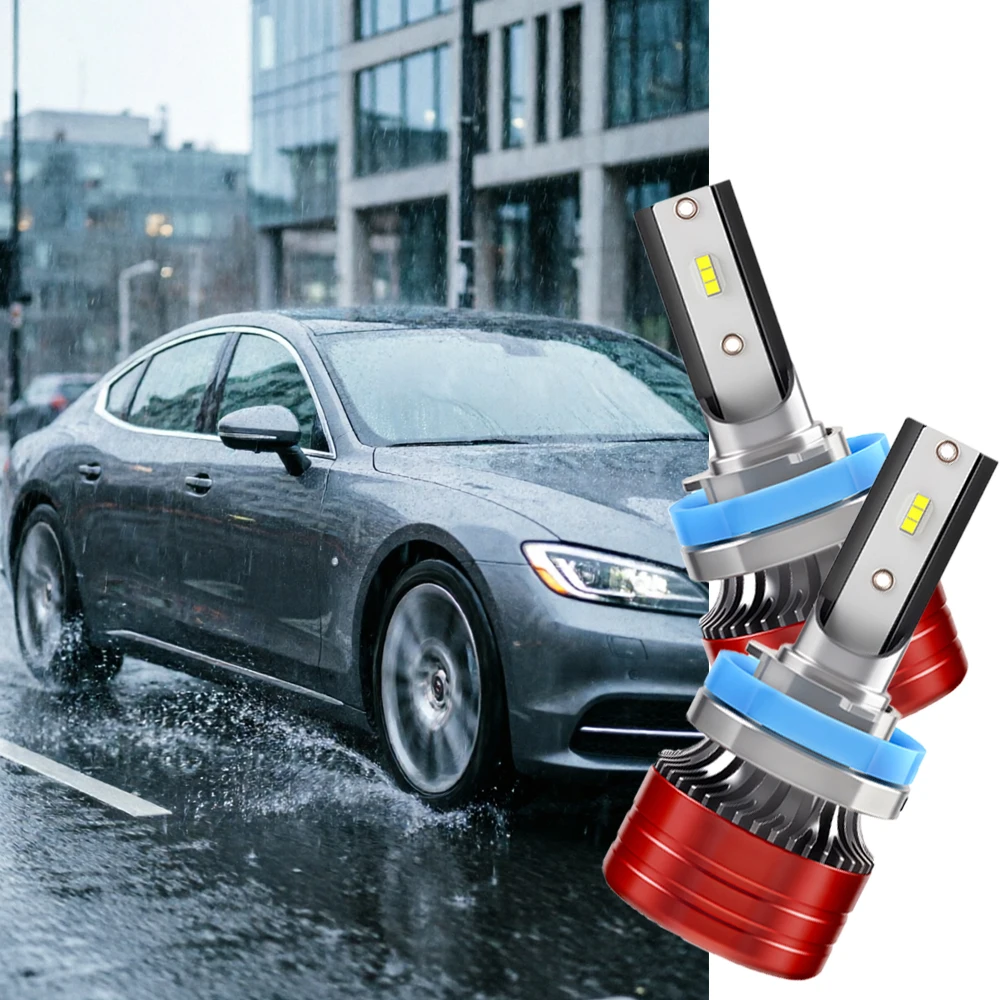 H11 Auto-LED-Scheinwerferlampen 30000LM Helligkeit 3570 CSP 6000K Weiß Interner Treiber Ersatz-Glühbirnen