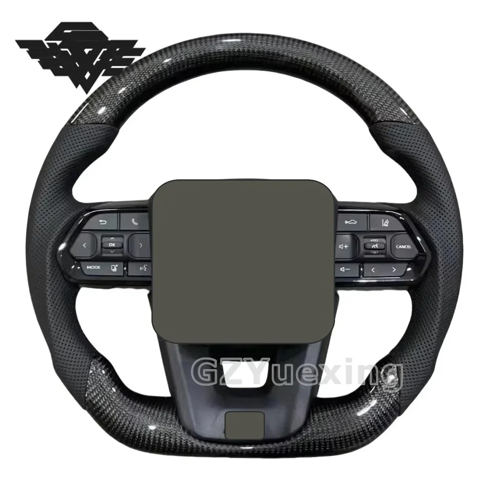 Real Carbon Fibre Sport Racing Steering Wheel With Carbon Button Cover For Toyota Landcruiser LC300 Steering Wheel