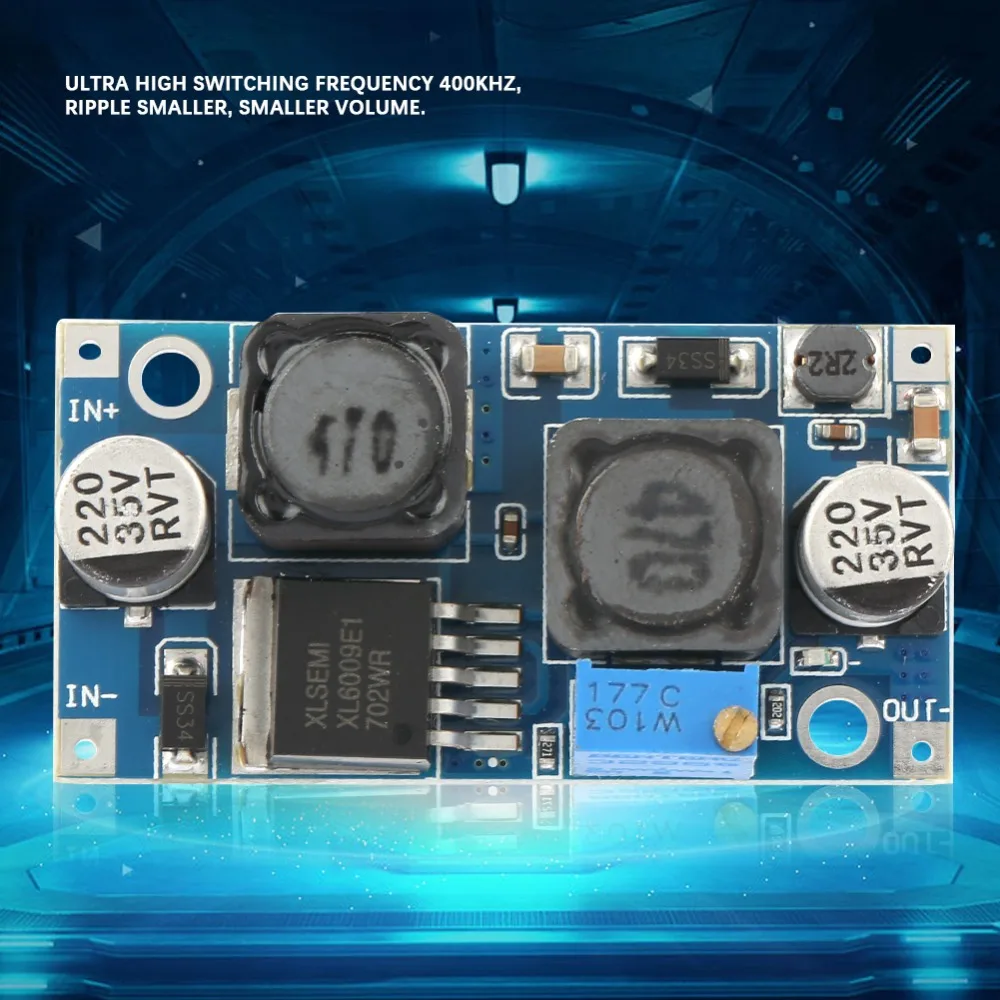 

2 шт. Модуль регулятора напряжения на чипах XL6009, повышающий преобразователь напряжения 5-32В в 1.25-35В, автоматический DC-DC модуль повышения напряжения