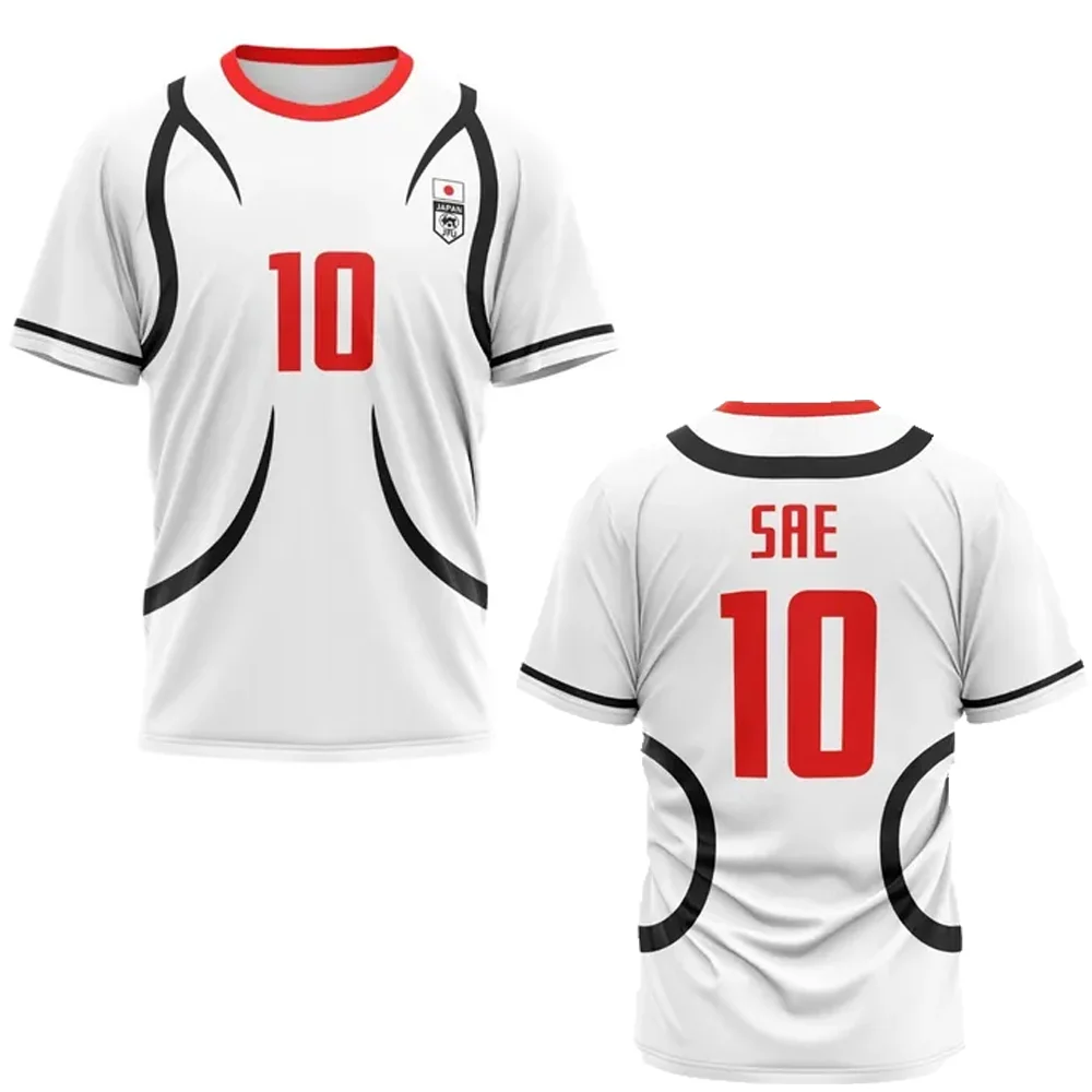 2025 جديد الأزرق قفل Sae جيرسي ثلاثية الأبعاد طباعة أنيمي كرة القدم تي شيرت الصيف الرجال/المرأة عادية الرياضة تيز Y2k Harajuku تأثيري القمم #1