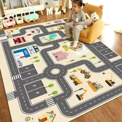 VIAKAMA Cartoon Carpet Kindergarten Early Childhood Education Children's Room Traffic Car Park Track Baby Play House Game Mats