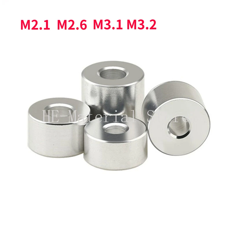 5/10Pcs Aluminum Alloy Circular Bushing Gasket M2.1/M2.6/M3.1/M3.2 Column Shaft Tube Sleeve Thick Flat Pad Aluminum Sleeve