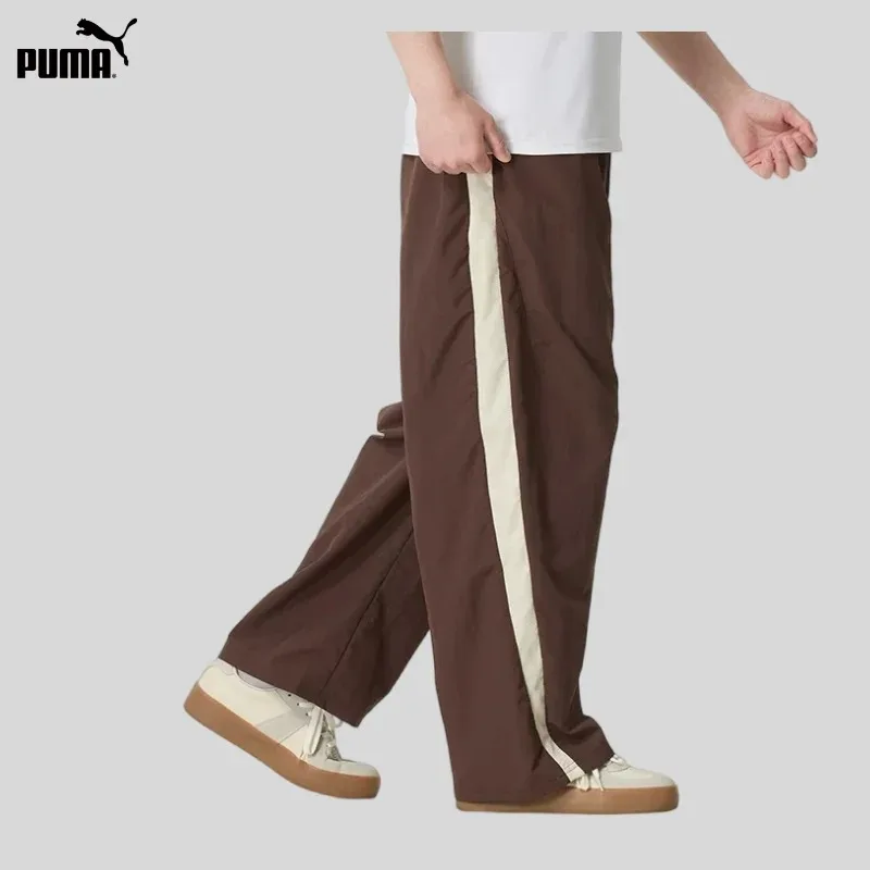 PUMA Men's Summer Wide-leg Water-resistant Woven Breathable Straight Casual Sweatpants 638464-13