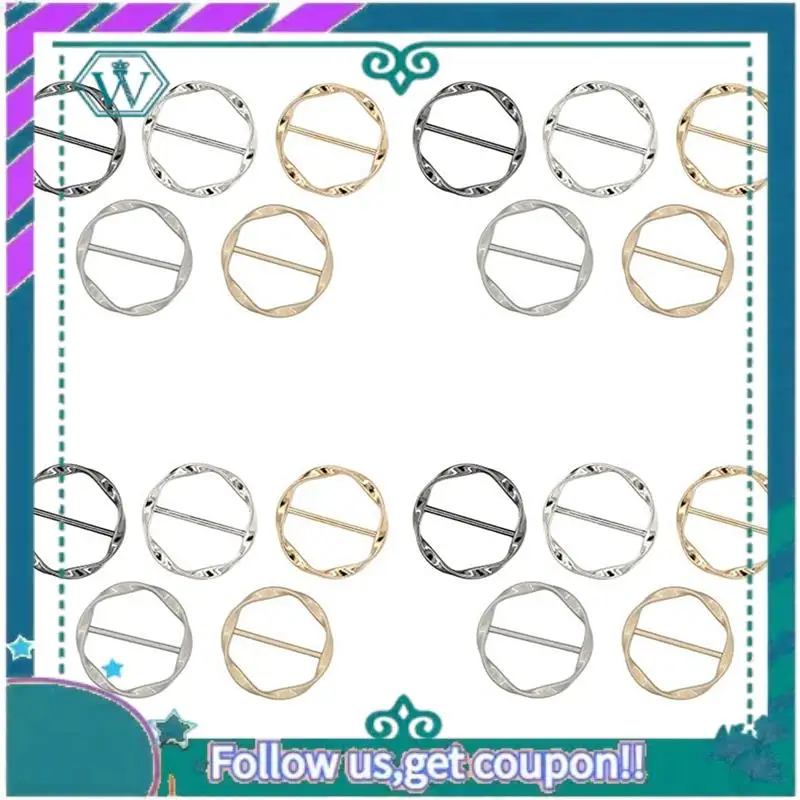 

A09P 20 шт., зажим для шарфа, кольцо для галстука, зажимы для женщин, модная футболка, зажим с узлом, пряжка, круг, кольцо для одежды, держатель для обертывания