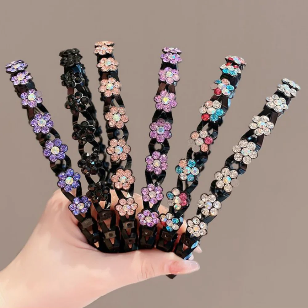 3-Pack Wavy Flower Headbands, Elegant and Shiny Style, Non-Slip Toothed Headbands, Suitable for Daily Wear and Work