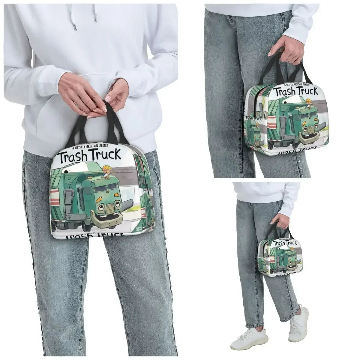 Trash Truck Cartoon Netflix Insulated Lunch Bag for Kids School Cooler Thermal Food Box Tote Leakproof Lunch Boxes Container
