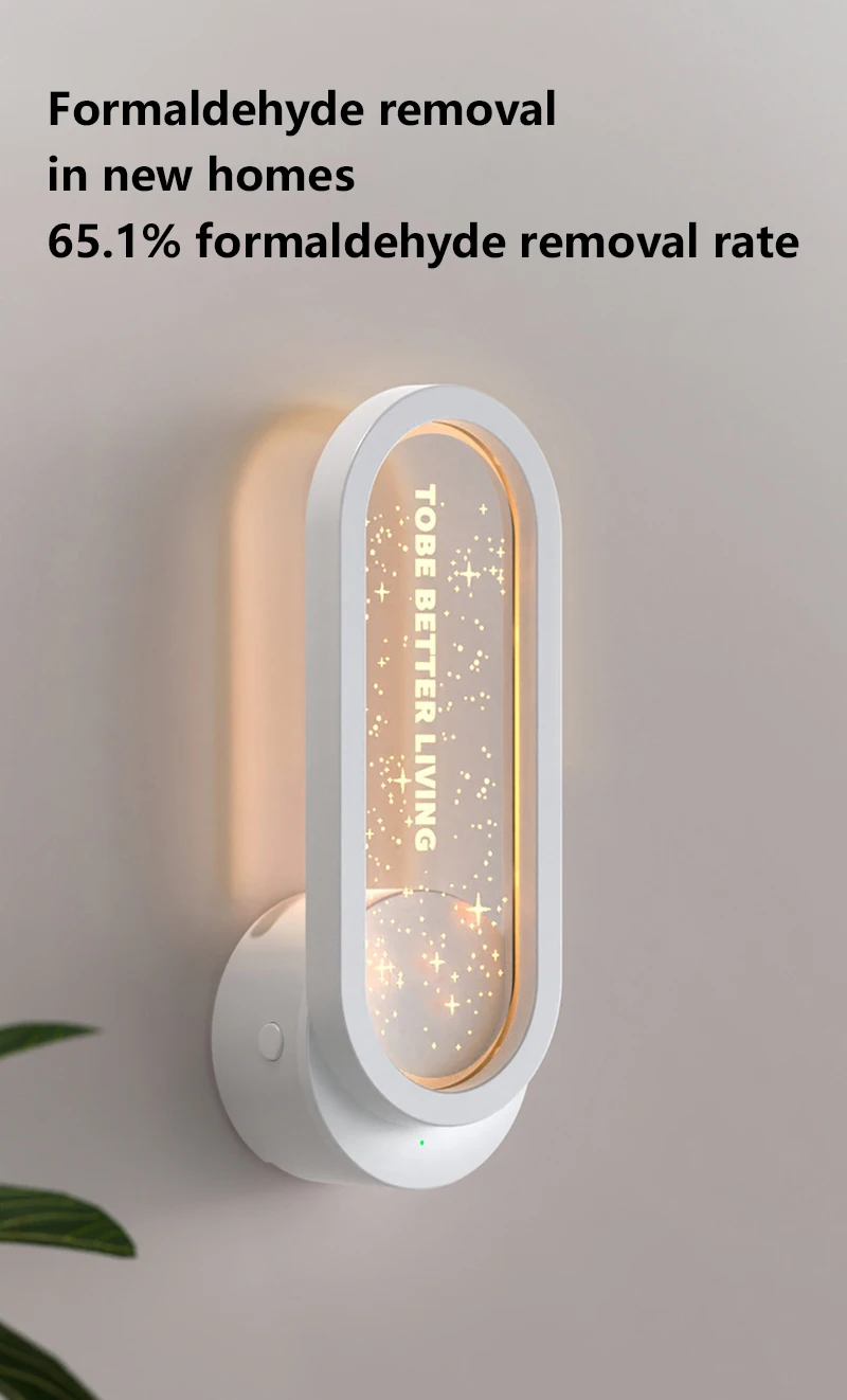 Lenovo Mini-Luftreiniger mit negativen Ionen zur Geruchsbeseitigung in der Toilette, zur Formaldehyd-Entfernung, mit Sternenhimmel-Atmosphärenlicht im Heimstil – Detail 11