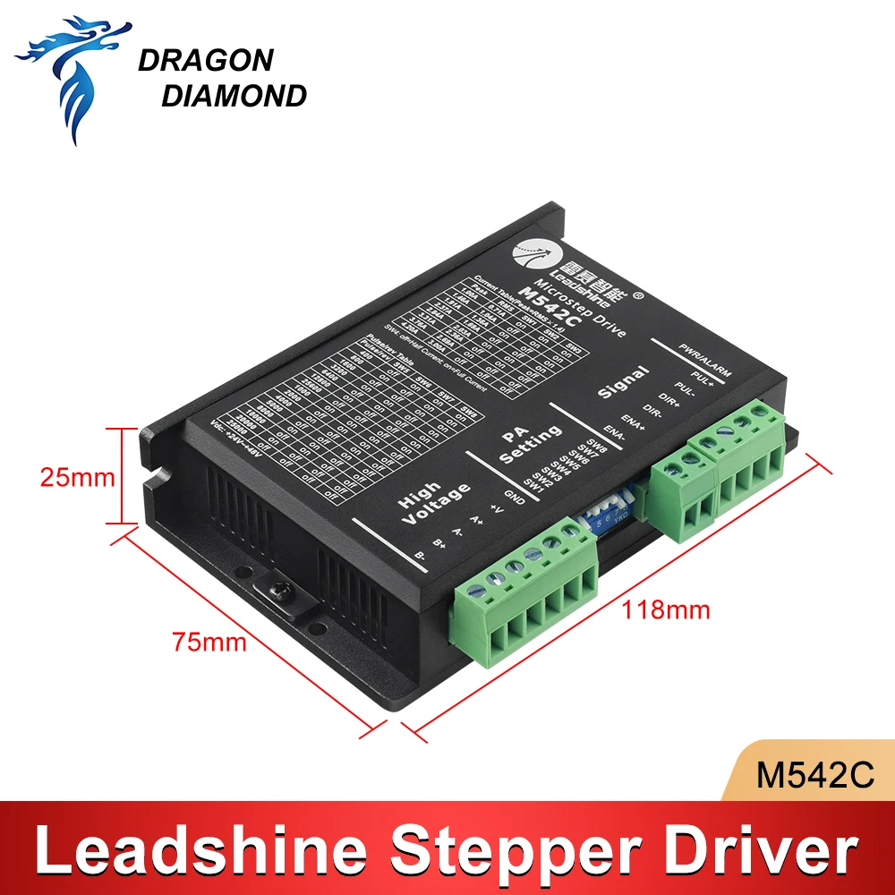 Original Leadshine 2 Phase Stepper Motor Driver 2 Phase Stepper Driver M542C 20-50 VAC 1.0-4.2A