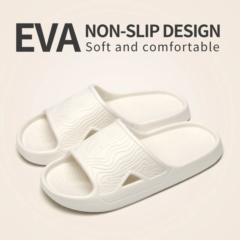 Minimalist Women Open Toe Slippers Contour Wave Embossed Slides Non Slip Wear-resistant Indoor Outdoor Casual Slides