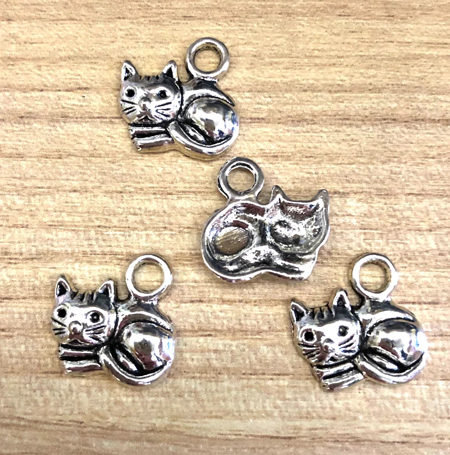 

20pcs 15*13mm Zinc alloy metal Lovely cat design pendants for handmade HW3467