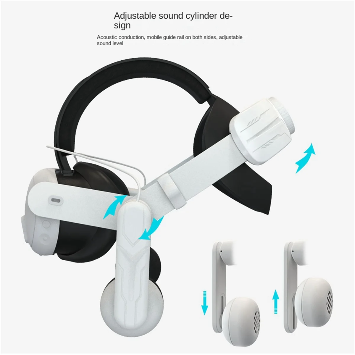 Headset POP-lAudio untuk Headset VR Meta Quest 3, Efek Suara yang Ditingkatkan, Kualitas Suara, VR Pengurang Kebisingan Sekitar