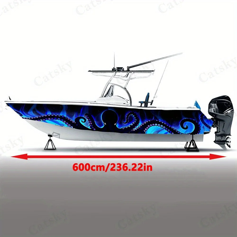 Neon Octopus Boat sticker vinyl ship pontoon deck Boat fishing decorative pontoon boats decal