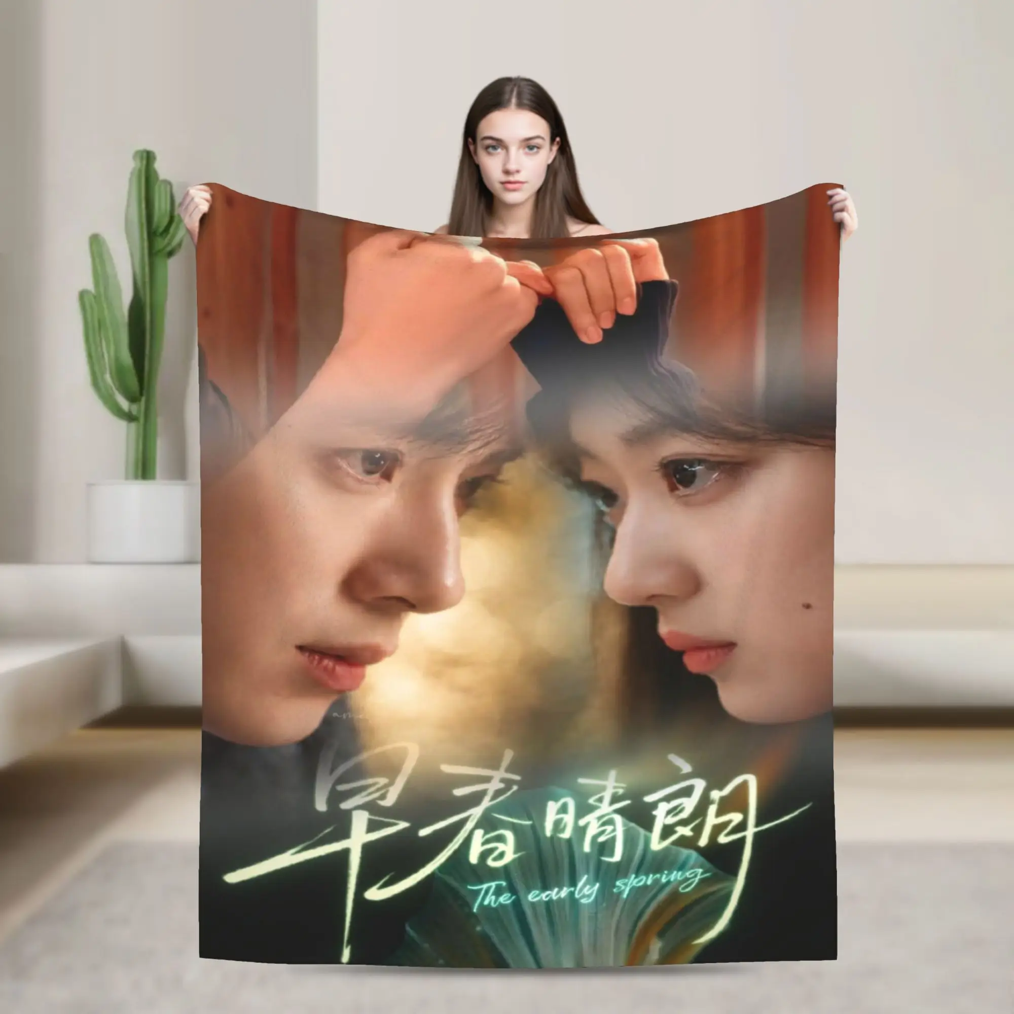 Warm Soft BlanketsChildren Picnic The Early Spring jing boran Throw Blanket  Flannel Bedspread For Outdoor Trend Sofa Bed Cover