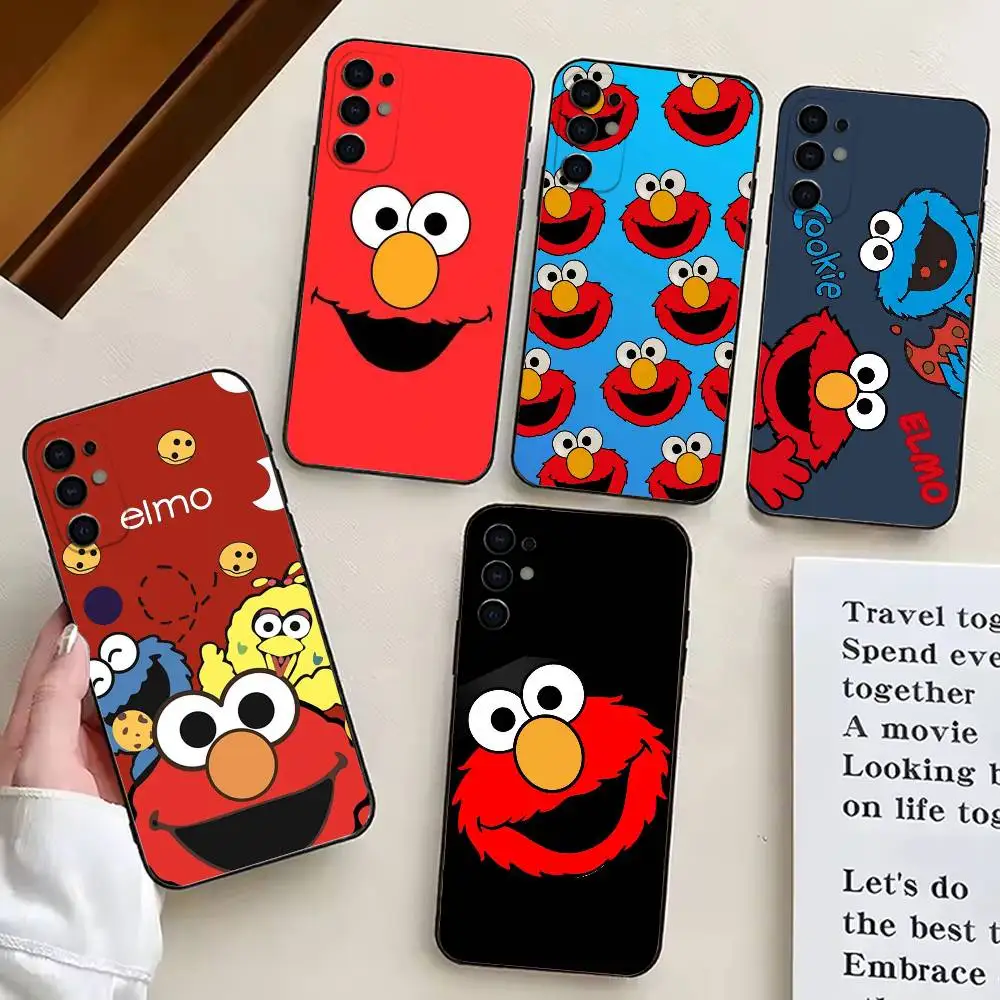 

Красный чехол для телефона с милым мультяшным рисунком A-ElmoS для Samsung S25, S24, S21, S22, S23, S30, Ultra, S20, Plus, Fe, мягкий силиконовый черный чехол