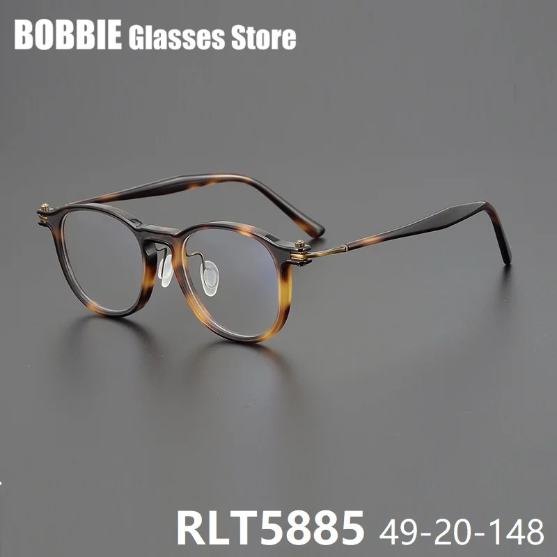 Japanese Handmade Acetate Titanium Glasses Frame Full Men Square Eyeglasses Women Eyewear Retro Vintage Italian Brand Design Top