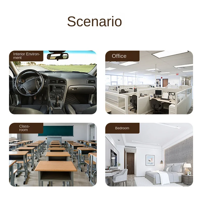 Calidad del aire portátil de dióxido de carbono AF91-3-en-1, con monitor de temperatura y humedad, para hogares y automóviles