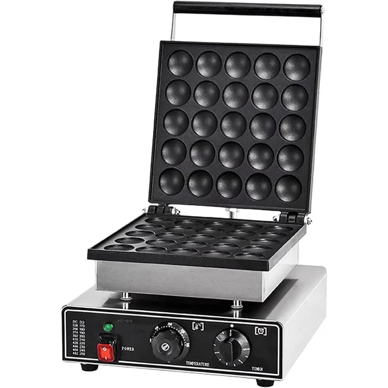 25pcs Dutch Pancake Baker Maker with Heating Indicator Light and Non-stick Pancake Pan 50-300℃