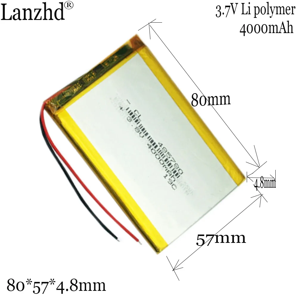 3.7V Polymer lithium ion battery for TOY POWER BANK GPS LED lights Bluetooth digital beauty instrument battery 4000mAh 485780