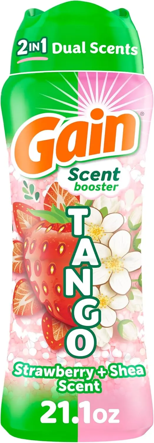 Tango 2-in-1 Laundry Scent Booster Beads, Strawberry and Shea Scent, 21.1 oz, Laundry Beads with Dual Scents Plus All Day Freshn