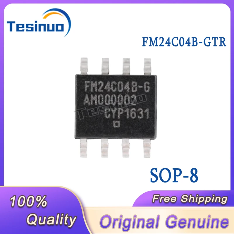 5/PCS New Original FM24C04B-GTR SOP-8 4Kbit I2C interface FRAM ferroelectric memory chip In Stock