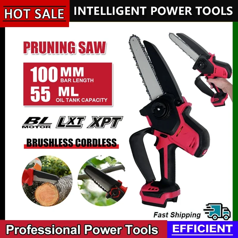 

Fit Milwaukee Electric Chain Saw Pruning Saw Brushless Cordless Power Tools for 18v Battery Mini Electric Saw Garden Power Tools